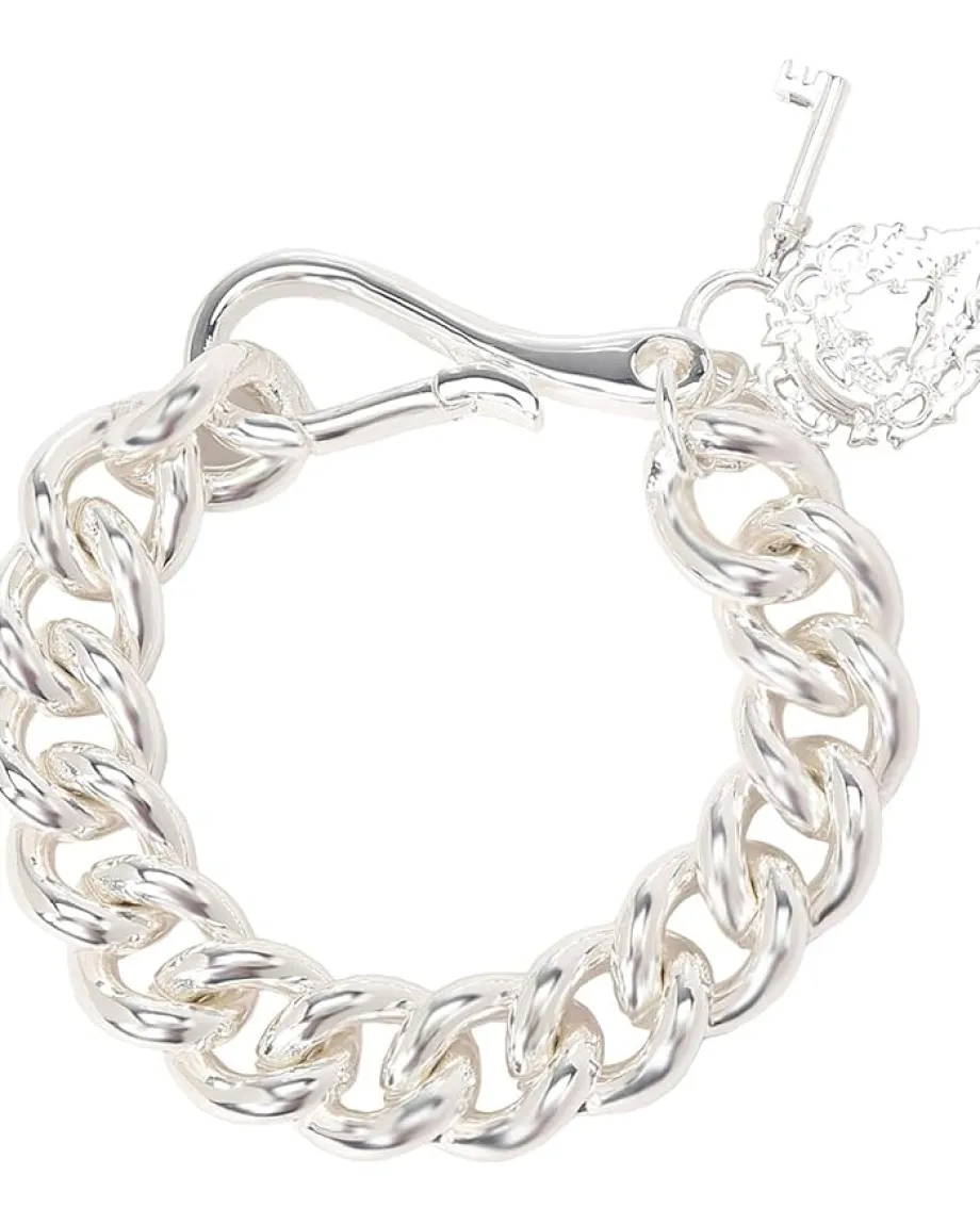 Women Lauren Ralph Lauren 7 1/2" Large Curb Chain w/Medallion & Key Charms