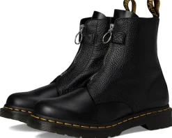Dr. Martens 1460 Pascal Front Zip Leather Boots Black Sale