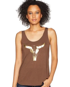 Roper 1771 Polyester Rayon Tank Top Brown New