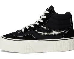 Superga 3141 Revolley Mid Ripped Swallow Tail Black/White Avorio Clearance