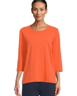 Mod-o-doc 3/4 Sleeve Crew Neck Favorite Tee Orange Clay Discount