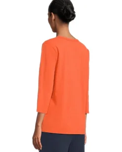 Mod-o-doc 3/4 Sleeve Crew Neck Favorite Tee Orange Clay Discount