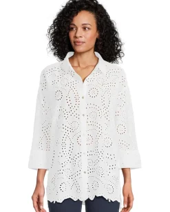 Women Mod-o-doc 3/4 Sleeve Easy Lace Shirt