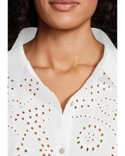 Women Mod-o-doc 3/4 Sleeve Easy Lace Shirt