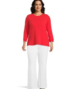 Mod-o-doc 3/4 Sleeve Hi-Lo Tunic with Side Slits Rich Apple Hot