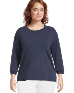 Women Mod-o-doc 3/4 Sleeve Hi-Lo Tunic with Side Slits