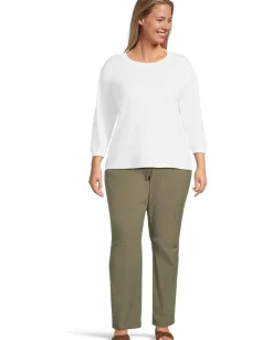 Mod-o-doc 3/4 Sleeve Hi-Lo Tunic with Side Slits White Sale