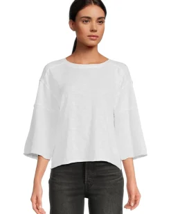 Women Mod-o-doc 3/4 Sleeve Mix Media Tee