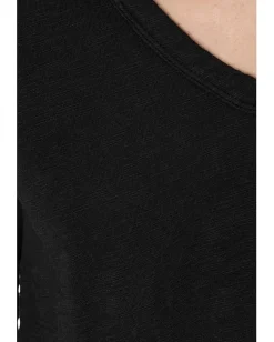 Mod-o-doc 3/4 Sleeve V-Neck Tee with Curved Hem Black1 Sale