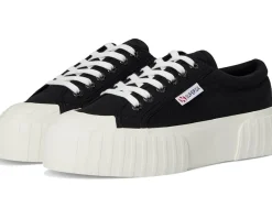 Superga 2631 Stripe Platform Black/White Avorio Clearance