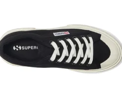Superga 2631 Stripe Platform Black/White Avorio Clearance