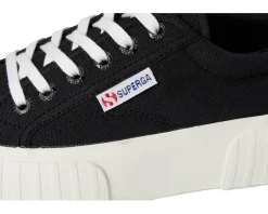 Superga 2631 Stripe Platform Black/White Avorio Clearance