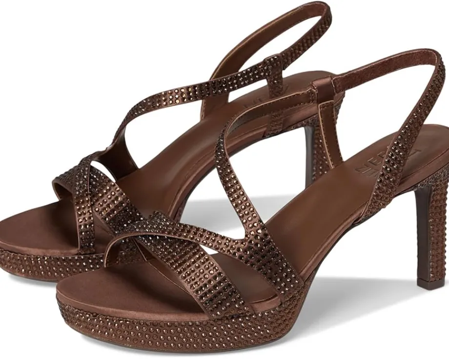 Naturalizer Abby Dress Sandals Chocolate Satin Outlet
