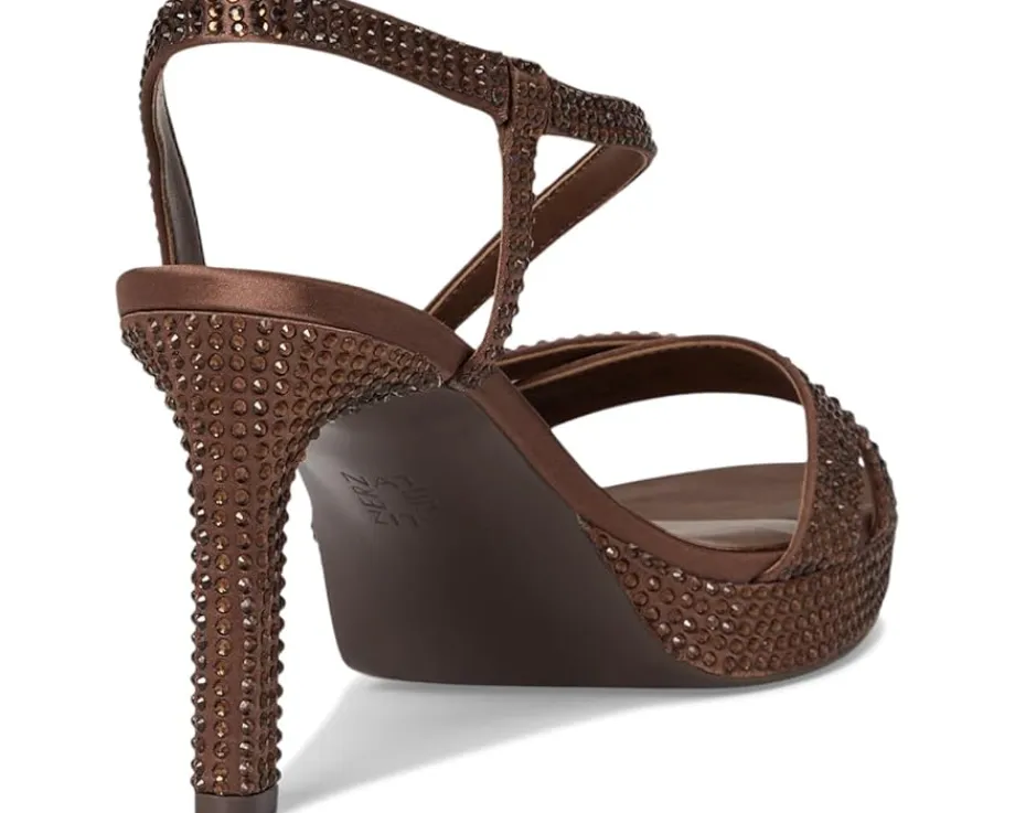 Naturalizer Abby Dress Sandals Chocolate Satin Outlet