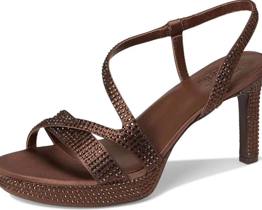 Naturalizer Abby Dress Sandals Chocolate Satin Outlet