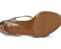 Naturalizer Abby Dress Sandals Pewter Snake New