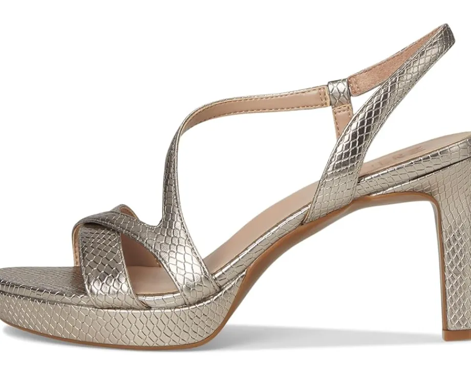 Naturalizer Abby Dress Sandals Pewter Snake New