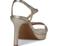 Naturalizer Abby Dress Sandals Pewter Snake New