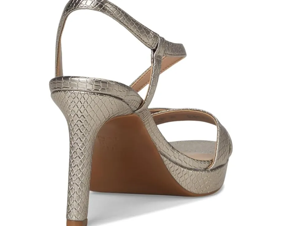 Naturalizer Abby Dress Sandals Pewter Snake New