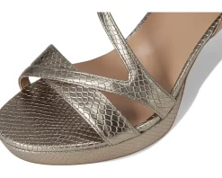 Naturalizer Abby Dress Sandals Pewter Snake New