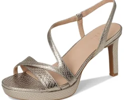 Naturalizer Abby Dress Sandals Pewter Snake New