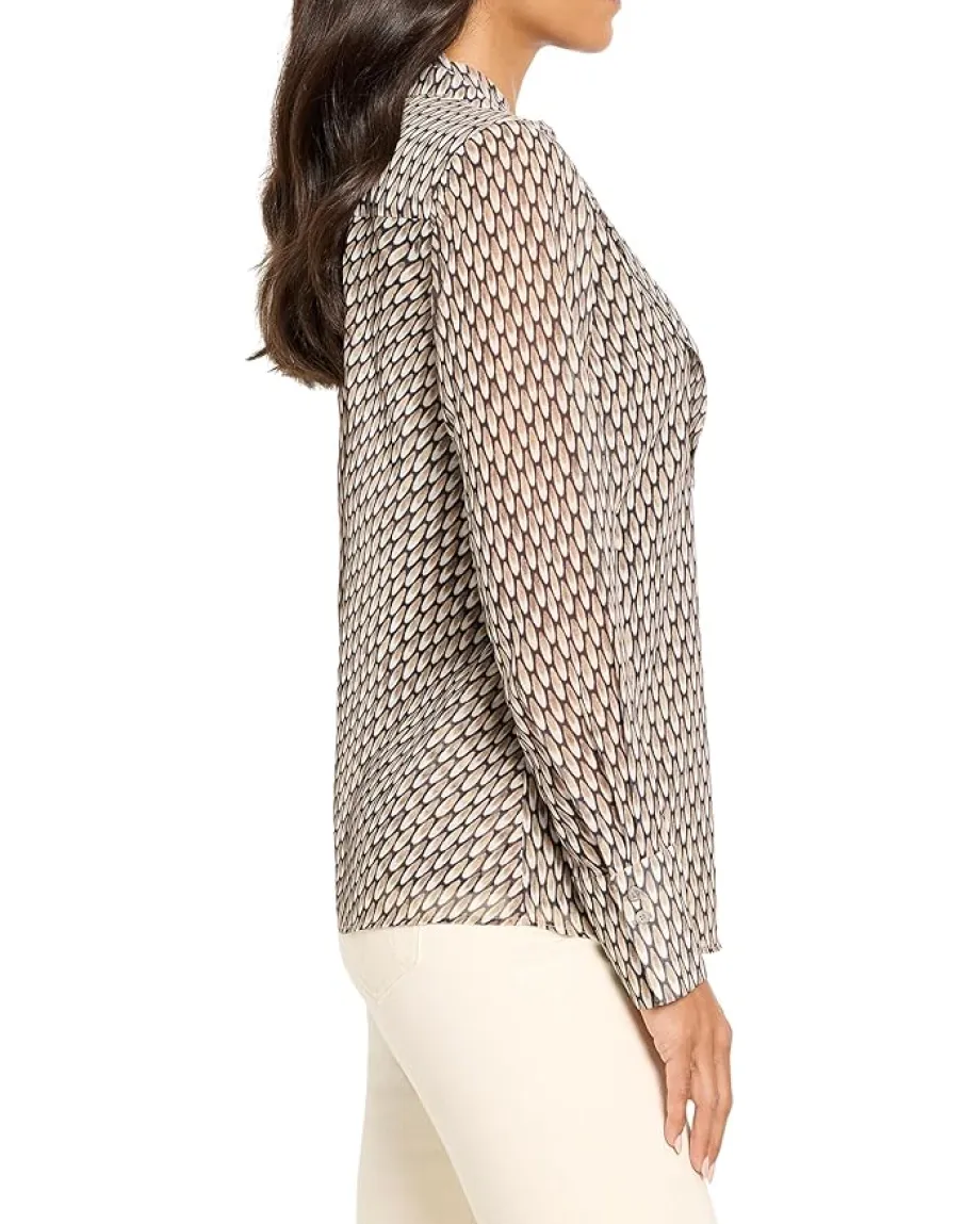 Women NIC+ZOE Abstract Dot Falling Chiffon Top