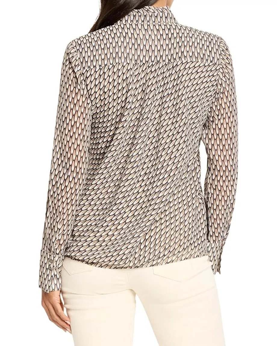 Women NIC+ZOE Abstract Dot Falling Chiffon Top