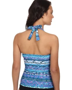 Badgley Mischka Adia Halter Tankini w/ Beads Multi Sale