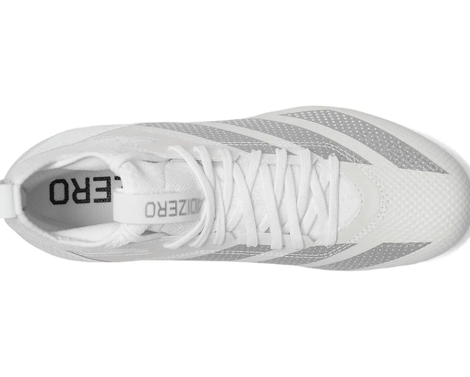 adidas adizero Impact Football Cleats White/Silver Metallic/White 1 New