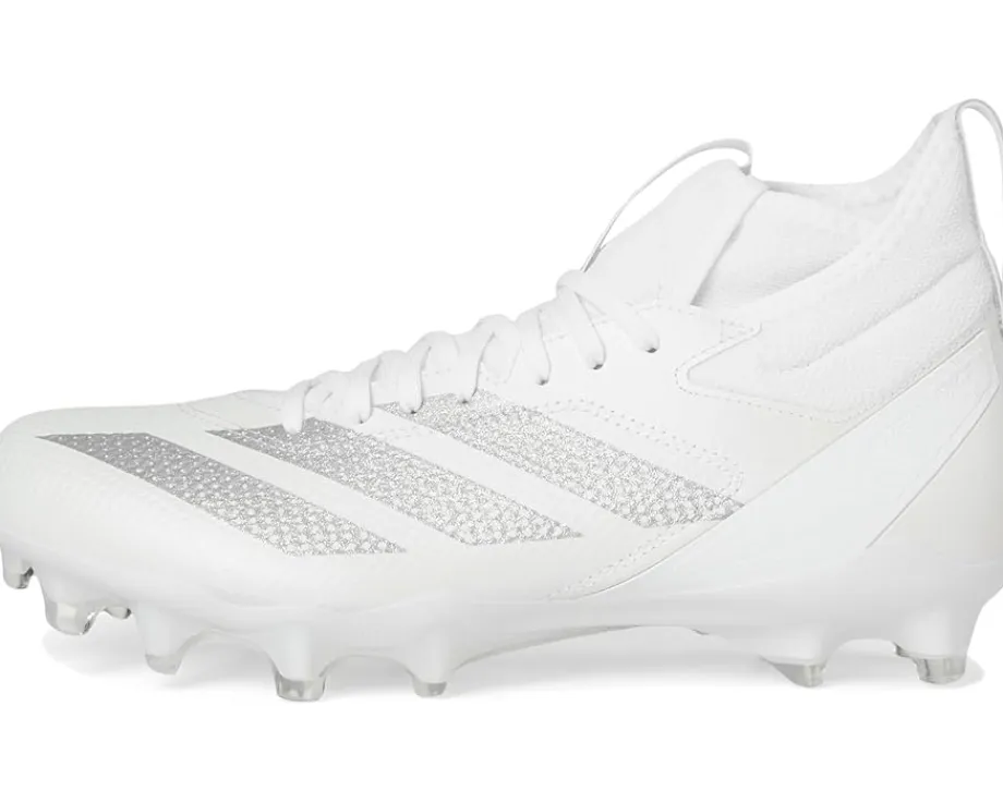 adidas adizero Impact Football Cleats White/Silver Metallic/White 1 New
