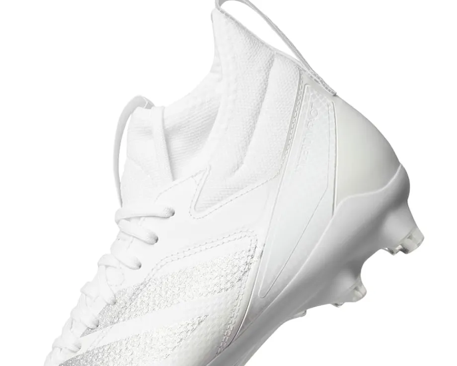 adidas adizero Impact Football Cleats White/Silver Metallic/White 1 New