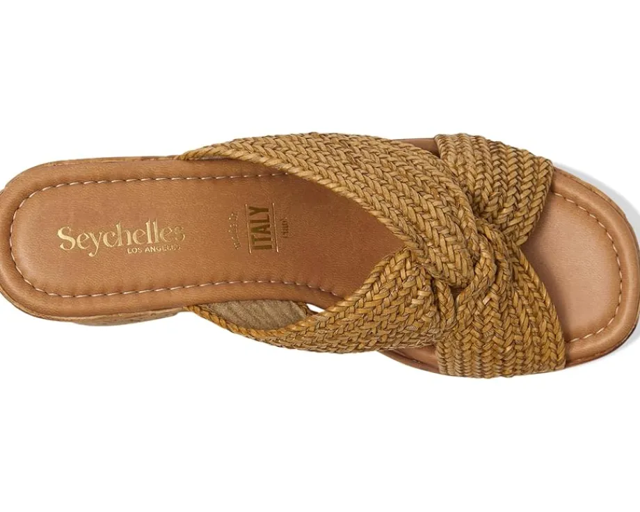 Seychelles Adorned Raffia Platform Slide Tan Hot