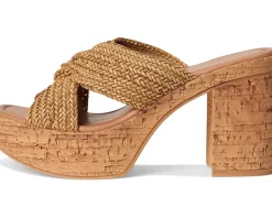 Seychelles Adorned Raffia Platform Slide Tan Hot