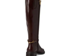 Vince Camuto Adria Ankle Link Wide Calf Knee High Riding Boot Rich Mahogany Hot