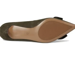 Lauren Ralph Lauren Adrienne Bow-Trim Suede Pumps Dark Olive Hot