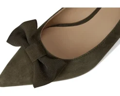 Lauren Ralph Lauren Adrienne Bow-Trim Suede Pumps Dark Olive Hot