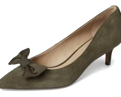 Lauren Ralph Lauren Adrienne Bow-Trim Suede Pumps Dark Olive Hot