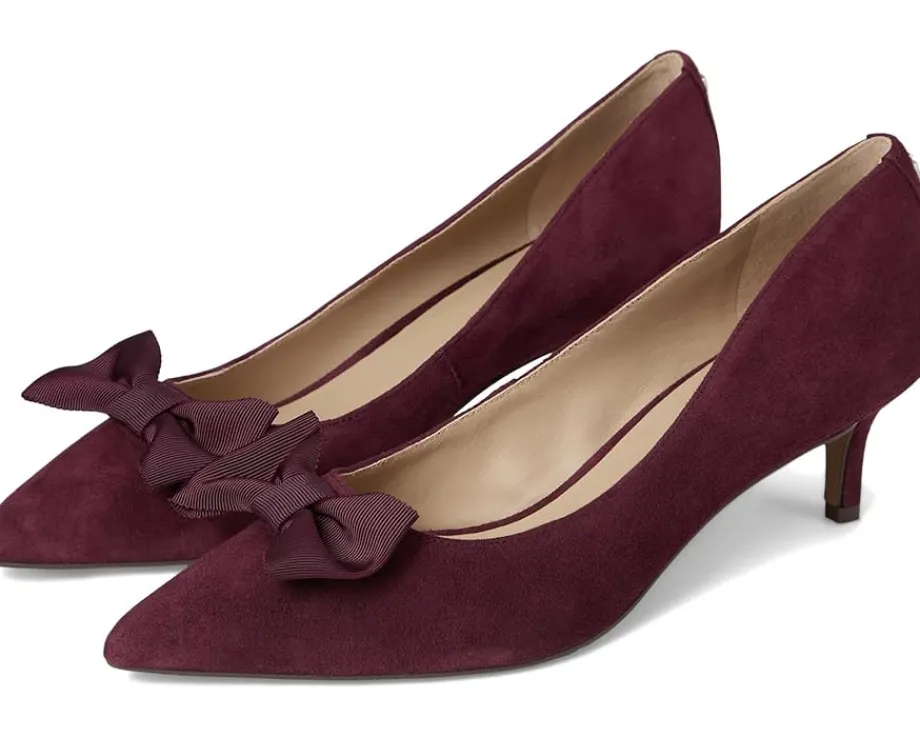 Lauren Ralph Lauren Adrienne Bow-Trim Suede Pumps Dark Garnet Discount