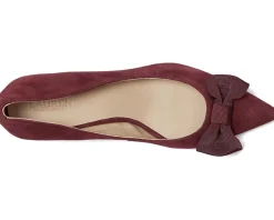 Lauren Ralph Lauren Adrienne Bow-Trim Suede Pumps Dark Garnet Discount