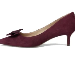 Lauren Ralph Lauren Adrienne Bow-Trim Suede Pumps Dark Garnet Discount