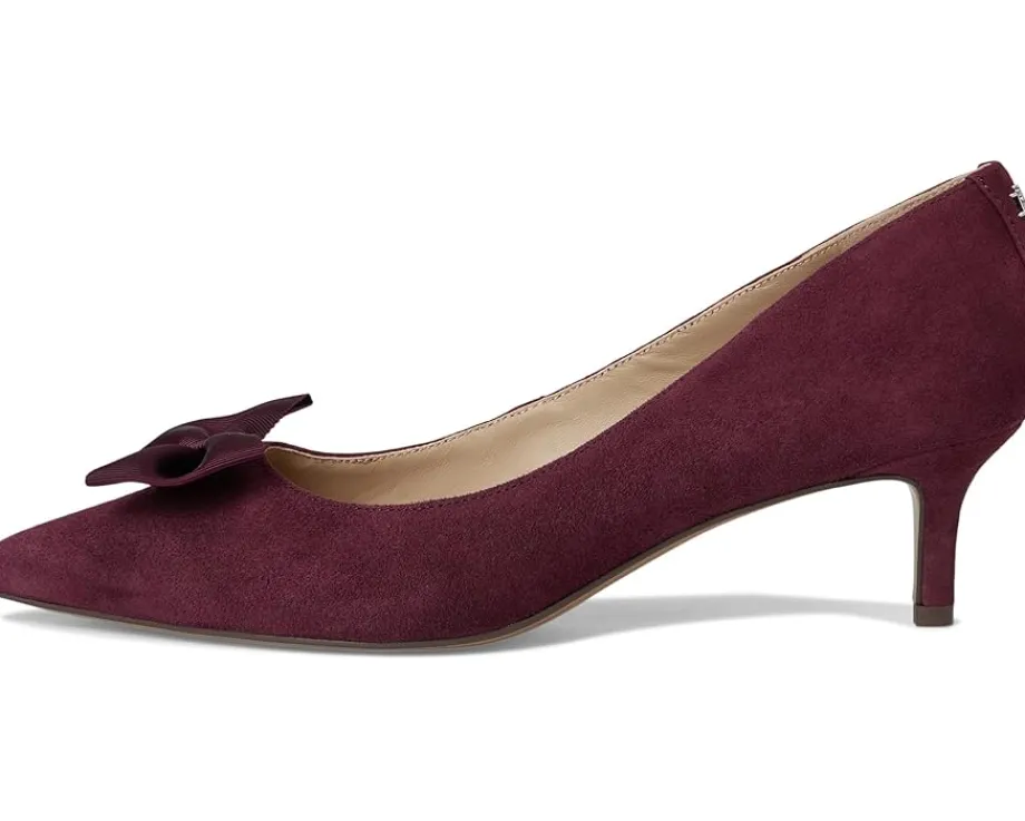 Lauren Ralph Lauren Adrienne Bow-Trim Suede Pumps Dark Garnet Discount