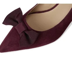 Lauren Ralph Lauren Adrienne Bow-Trim Suede Pumps Dark Garnet Discount