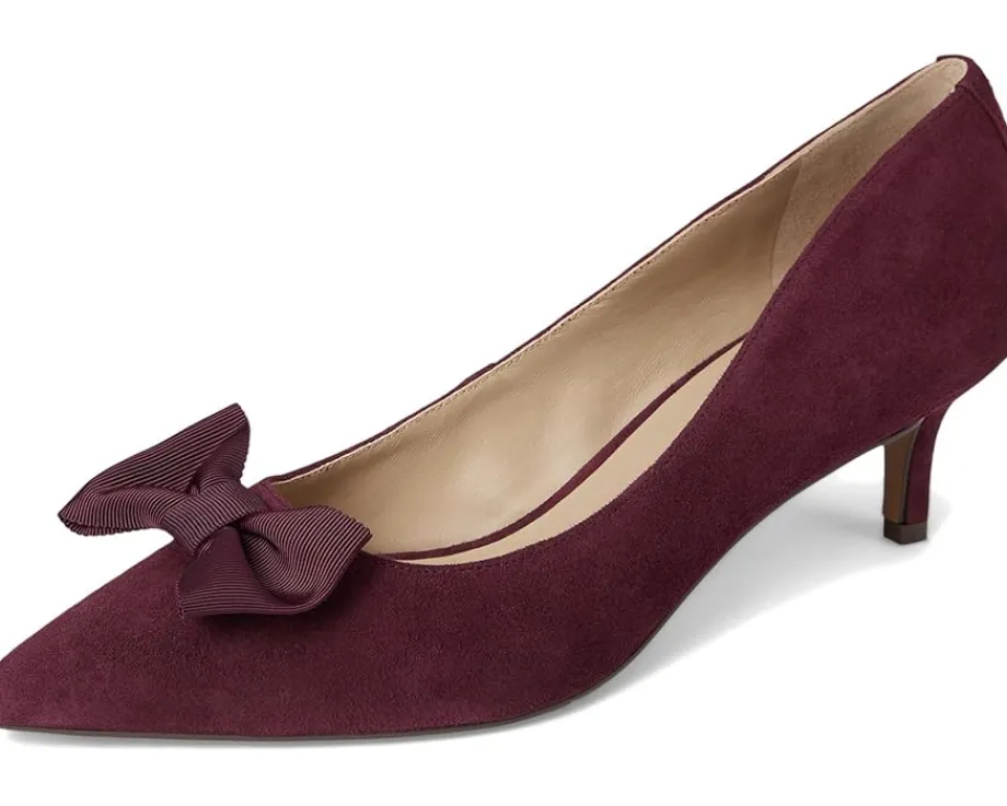 Lauren Ralph Lauren Adrienne Bow-Trim Suede Pumps Dark Garnet Discount