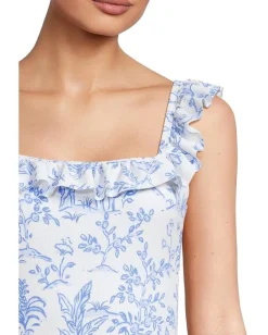 Lilly Pulitzer Aemma Ruffle One-Piece Resort White Tall Tales New