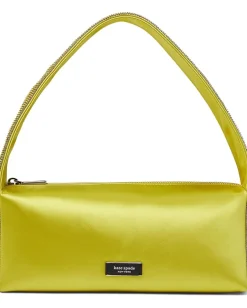 Kate Spade New York Afterparty Satin and Crystal Embellished Shoulder Bag Chartreuse Multi Online