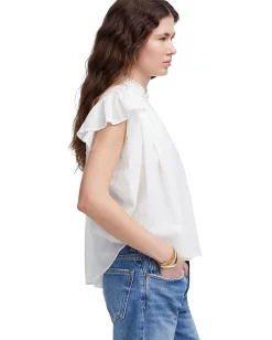 Madewell Alana Top In Cotton Viscose Voile White Sale
