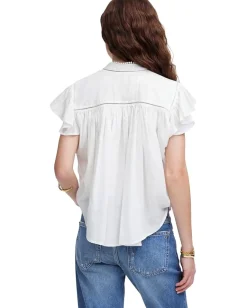Madewell Alana Top In Cotton Viscose Voile White Sale