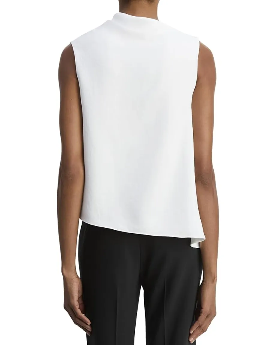 Vince A-line Asymmetrical Draped Top Off White Discount