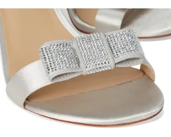 Lauren Ralph Lauren Allie Bow-Trim Satin Sandals Silver/Velvet Stones Online