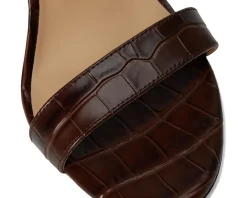 Women Lauren Ralph Lauren Allie Crocodile-Embossed Leather Sandals